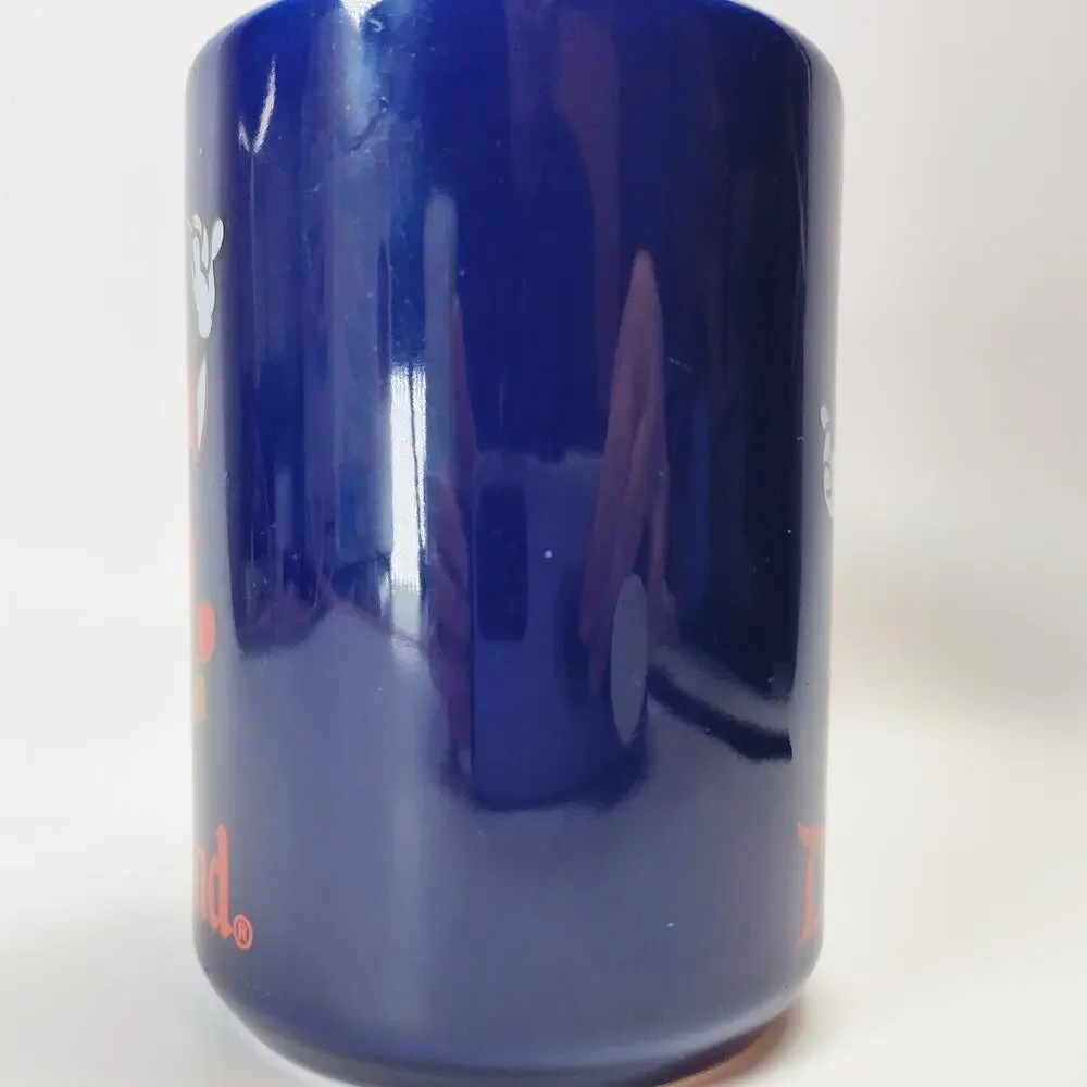 Disneyland Sorcerer Mickey Mug Fantasia Disneyland Ceramic Thailand Vintage Blue